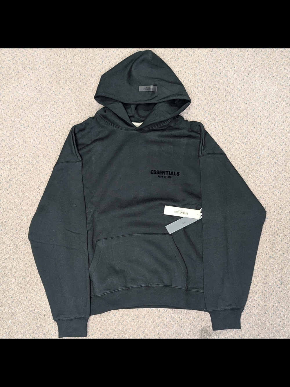 ESSENTIALS Men’s Black Logo Hoodie